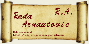 Rada Arnautović vizit kartica